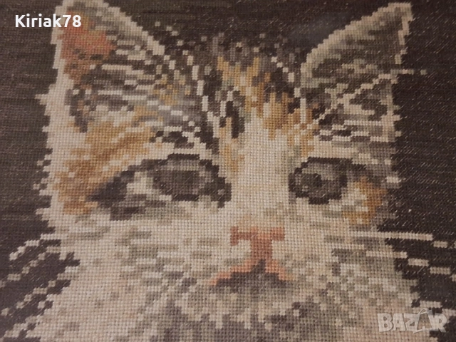 Гоблен "Коте" рамкиран, снимка 4 - Гоблени - 56584741