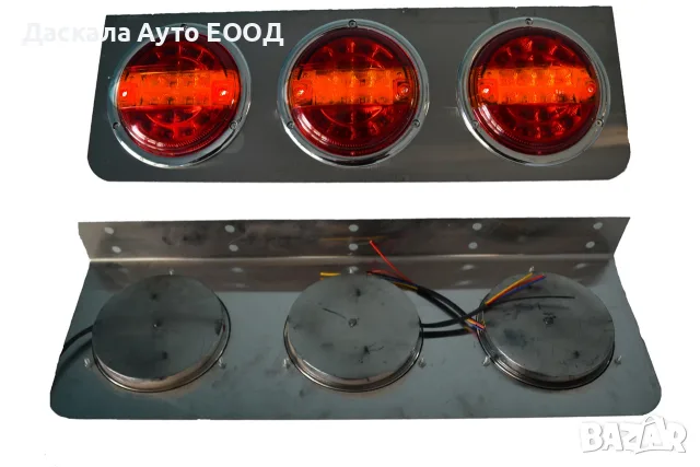 1 бр. ЛЕД LED стоп , стопове с 3 кръгли хамбургера , 24V, снимка 2 - Аксесоари и консумативи - 56621008