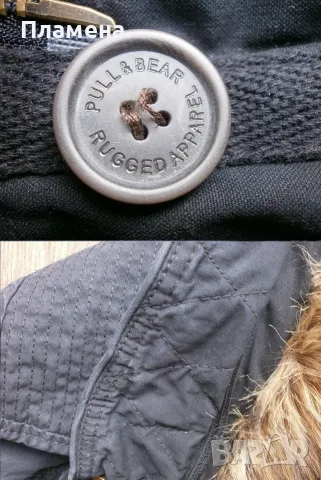 М Нова Мъжка Парка с Голяма Пухена Качулка Pull & Bear, снимка 5 - Якета - 56557539