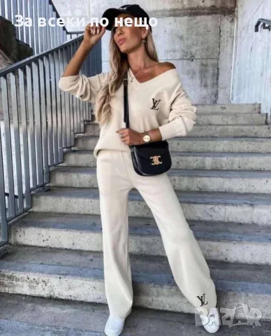 Louis Vuitton Дамски Ежедневен Спортен Комплект Плетиво Код I_123