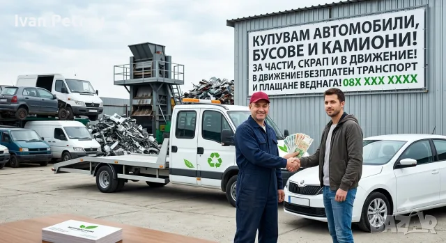 изкупуване на автомобили бусове камиони и други за части или скрап или в движение