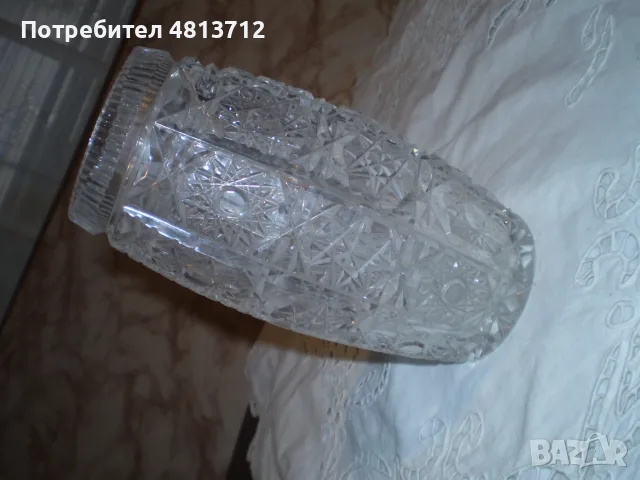 Масивна ретро кристална ваза , снимка 2 - Вази - 56742163