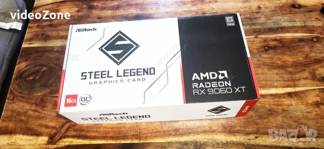 ASRock Radeon RX 9060 XT Steel Legend 16GB OC – Бяла RGB видеокарта в гаранция