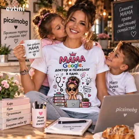 Дамска тениска "МАМА Google доктор и спихолог в едно"