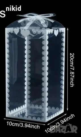 10*20 см висока прозрачна pvc кутия Бенто торта и др украса