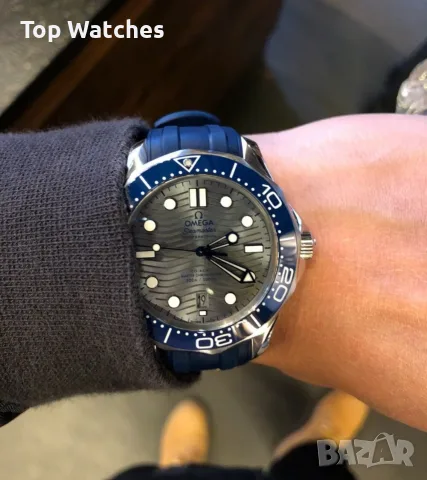 Omega Seamaster Diver 300M 42mm Steel Grey Wave Dial Ceramic Automatic, снимка 9 - Мъжки - 56612073