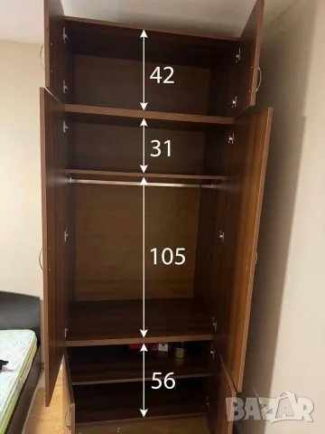 Двукрилен гардероб с размери 100/247/57, снимка 2 - Гардероби - 56735096