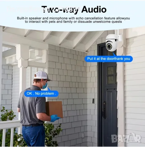 Промоция!!!4 броя WiFi Камери за Наблюдение,Камери за видеонаблюдение. 1080P HD, Външни, снимка 5 - Комплекти за видеонаблюдение - 56717748
