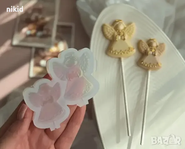 2 ангела ангел ангел силиконов молд форма близалки pops cakes Lollipop Pop Cake Попскейк фондан смол