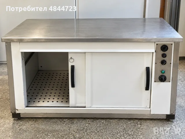 Професионален отопляем кухненски шкаф с плот от алпака
