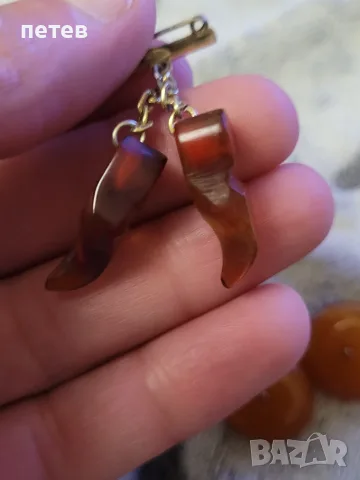 кехлибар. брошка. копчета от кехлибар.amber., снимка 13 - Антикварни и старинни предмети - 56741692