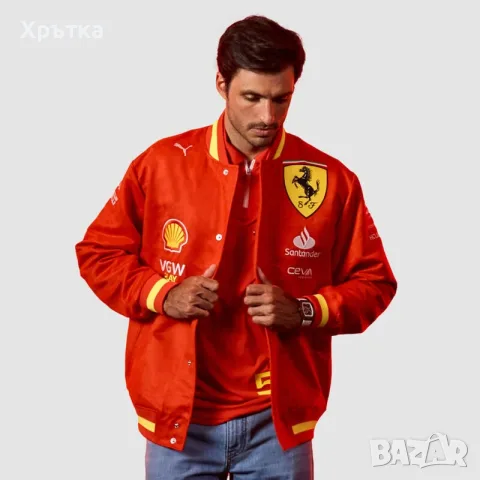 Puma x Scuderia Ferrari Team Varsity Jacket - Оригинално мъжко яке 
