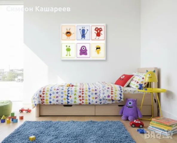 Детска стенна картина "Чудовища", 40x30 см, снимка 2 - Картини - 56708564