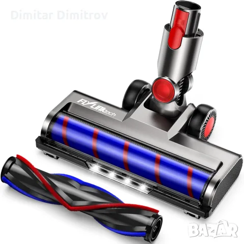 Четка за прахосмукачка Dyson V7 V8 V10 V11 V15, съвместима, с 4 LED и 2 ролки