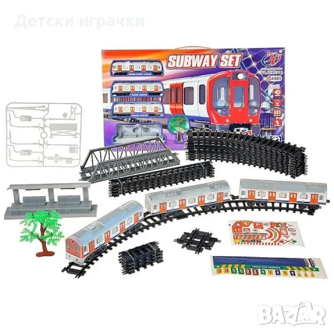 Влак на батерии Subway Set с релси 512см , снимка 2 - Влакчета, самолети, хеликоптери - 56624511