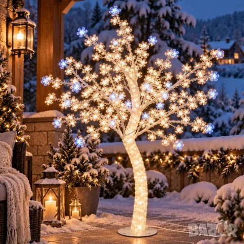 LED декоративно дръвче Sakura – 180 см, 672 LED светлини с двуцветен FLASH ефект