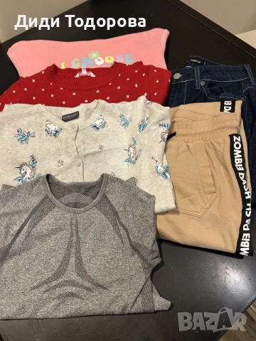 Голям пакет от 6бр. маркови дрехи за момиче (134-152 см)-Waikiki, Levi's, Crivit, Zombie Dash