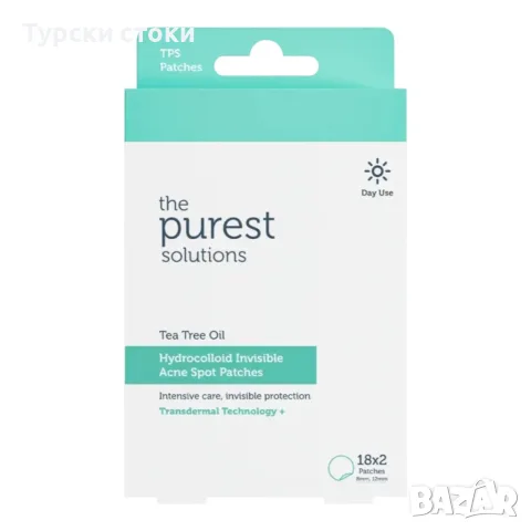 The Purest Solutions – невидими хидроколоидни лепенки за пъпки с масло от чаено дърво, 36 броя