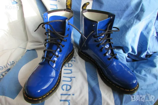 Ретро маратонки 2005 Air Jordan X кецове кубинки Dr. Martens синя лачена естествена кожа Джордан 10