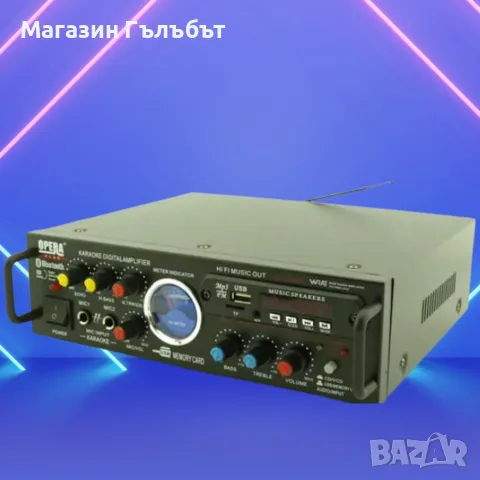 Караоке Аудио Домашен усилвател UKC AV-339A + BLUETOOTH, снимка 2 - Ресийвъри, усилватели, смесителни пултове - 56569978