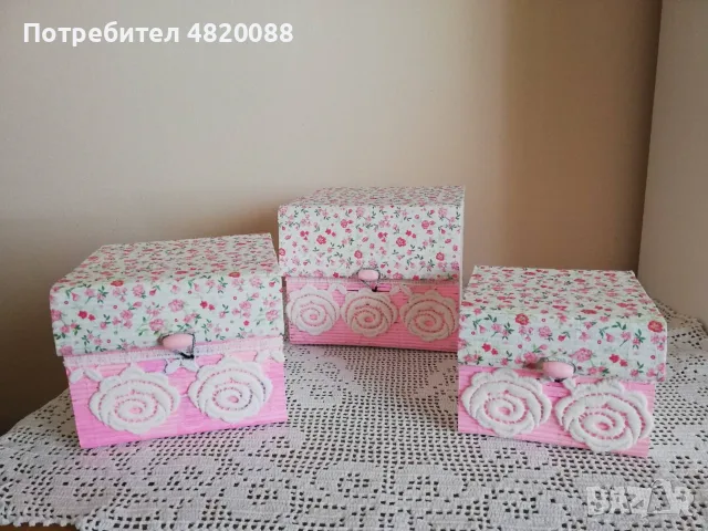 Комплект бамбукови кутии ръчна декорация