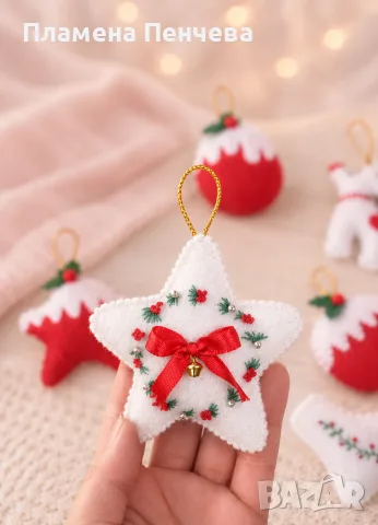 коледни играчки от филц и гномчета , снимка 4 - Коледни подаръци - 56588617
