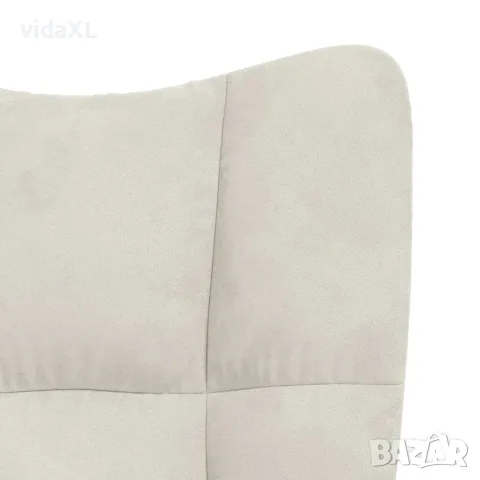 vidaXL Люлеещ стол, кремаво-бял, кадифе, снимка 7 - Столове - 56146953