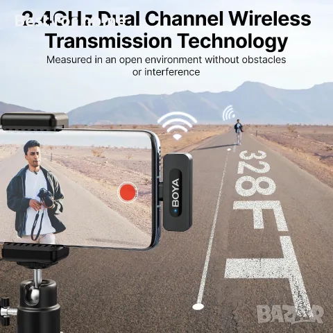 BOYA BY-V10 USB-C безжичен лавалиер микрофон за iPhone 16/15 Android, смартфон Type-C, снимка 5 - Микрофони - 56740360