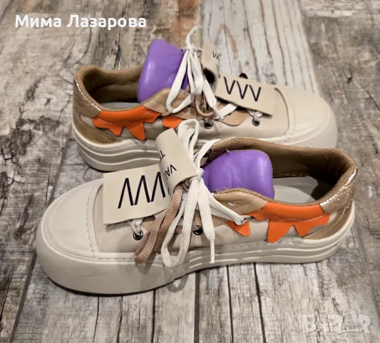 Дамски сникърси естествена кожа , снимка 2 - Маратонки - 56572643