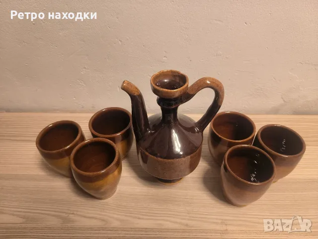 Керамичен сервиз за вино с 6 чаши, снимка 2 - Сервизи - 56558681