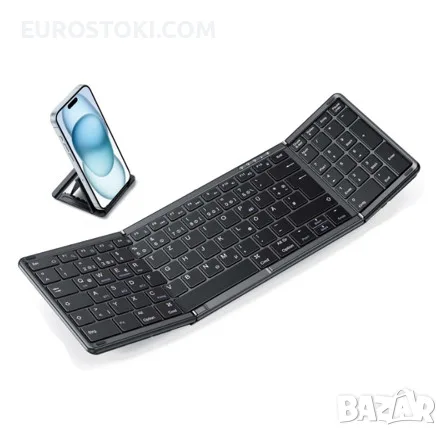 Сгъваема Bluetooth клавиатура OMOTON BK001, пълен размер, презареждаема, безжична клавиатура 