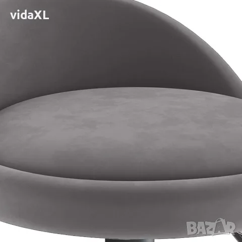 vidaXL Бар табуретки, 2 бр, тъмносиви, кадифе, снимка 7 - Столове - 56147033