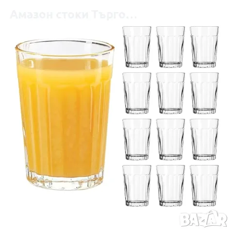 Чаши Libbey Paneled Tumblers 207 мл, комплект 12 броя