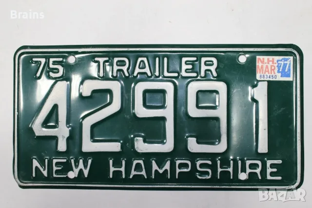 1977 Американски Регистрационен Номер NEW HAMPSHIRE От Ремарке