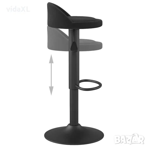 vidaXL Бар табуретка, черна, кадифе, снимка 7 - Столове - 56147035