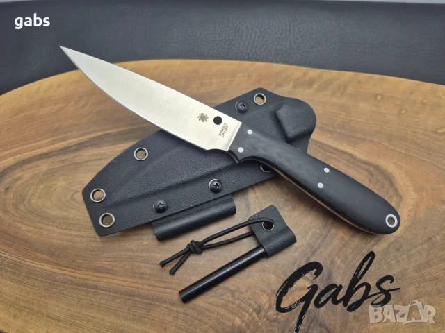 Фиксиран нож Spyderco South Fork FB30GP, Phil Wilson с тактическа кания и магнезиева запалка