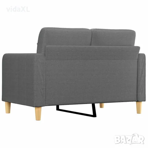 vidaXL 2-местен диван, Тъмносив, 120 см, плат, снимка 4 - Дивани и мека мебел - 56147321
