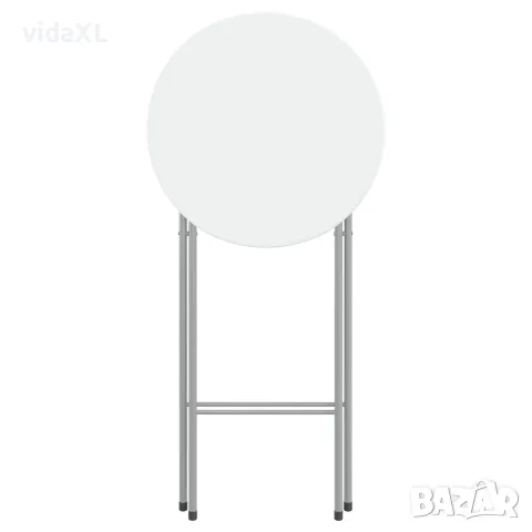 vidaXL Комплект бар маси с МДФ плот, 4 броя, бял, снимка 4 - Маси - 56147677