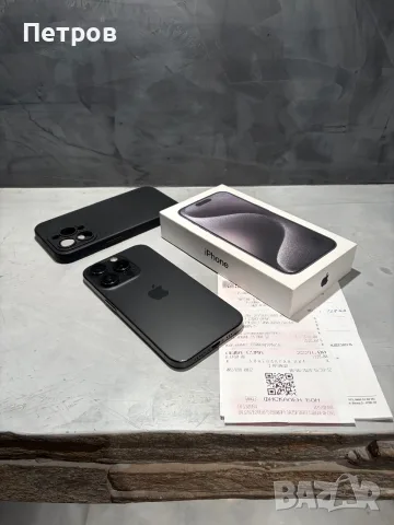 КАТО НОВ Iphone 15 Pro Black + подарък, снимка 3 - Apple iPhone - 56622359