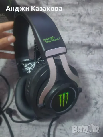 Гейминг слушалки Monster energy, снимка 4 - Bluetooth слушалки - 56601488