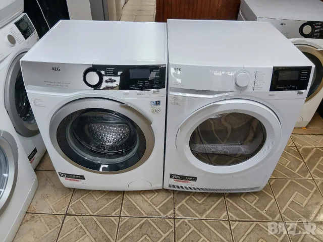 Комплект пералня и сушилня с термопомпа Аег Aeg 7000 Series  A+++ 8кг с 2 години гаранция! 