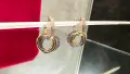 CARTIER Trinity Half Paved Diamonds Дамски Обеци, снимка 1