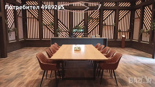 Голяма маса от масивен дъб + 8 стола KARE Design – комплект