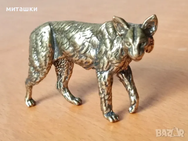 Бронзова фигурка каракал, снимка 2 - Статуетки - 56621948