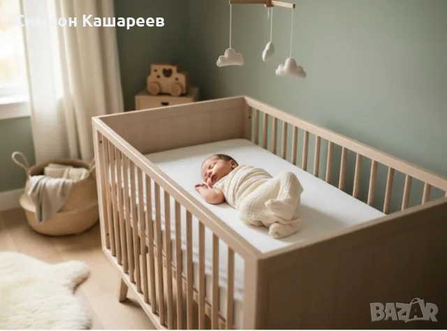 Бебешки непромокаем протектор за матрак 60x120 см, снимка 3 - Протектори за матраци - 56708571