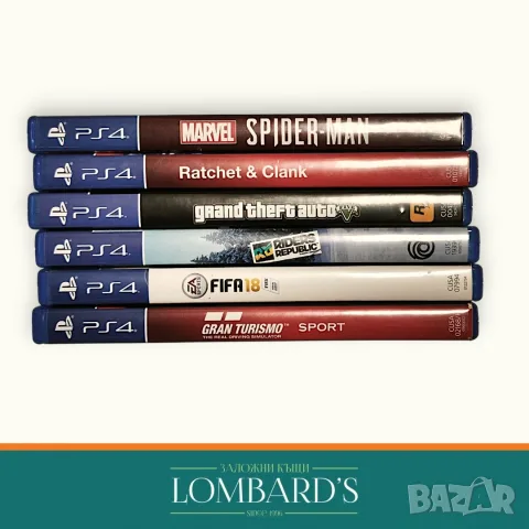 Игри за PlayStation PS4 Spider Man Ratchet&Clank GTA 5 Riders Republic FIFA 18  Grant Turismo Sport 