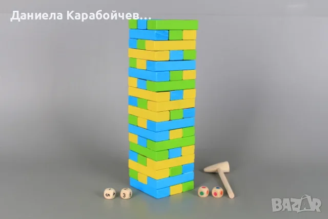 Дървен мултифункционален пъзел - дженга, снимка 2 - Игри и пъзели - 56613876