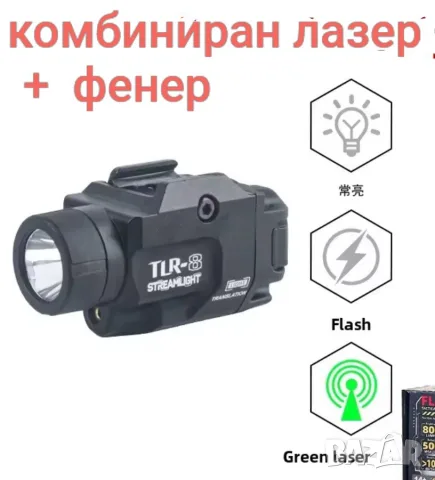 лазерен прицел *Red Dot*, с фенер, оптика , снимка 10 - Оборудване и аксесоари за оръжия - 23320779