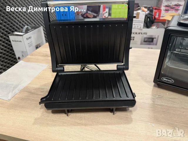 Мултифункционален грил тостер 1000W - терморегулатор и отваряне на 180°