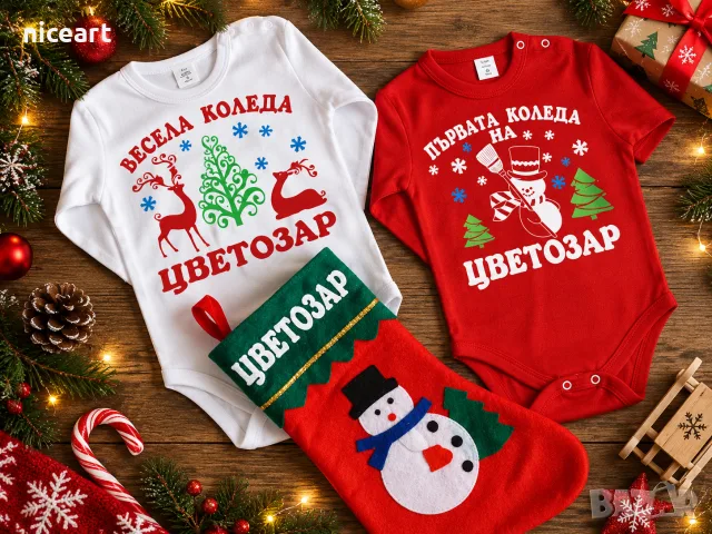 Коледно боди с надпис, снимка 3 - Бодита за бебе - 56681309